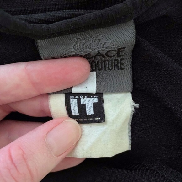 Vintage Versace Jeans Couture Black Semi-Sheer Keyhole Top XS - Picture 8 of 12